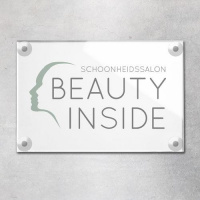 Bedrijfsnaambord plexiglas 30 x 20 cm met zuignappen